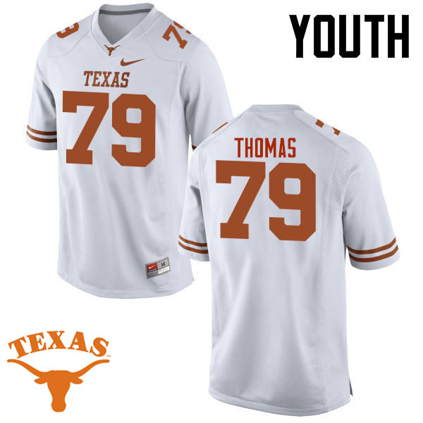 Youth #79 Garrett Thomas Texas Longhorns College Football Jerseys-White